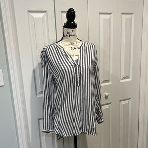 Old Navy…Navy and White Striped Two Button Shirt